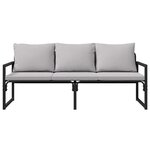 vidaXL Banc de jardin Noir 180 x 72.5 x 71 cm Acier