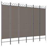 vidaXL Cloison de séparation 6 panneaux Anthracite 240x220 cm Tissu