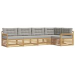 vidaXL Ensemble de canapés d'extérieur 6 Pièces Blanc et gris clair