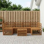 vidaXL Ensemble de canapés d'extérieur 7 Pièces Naturel