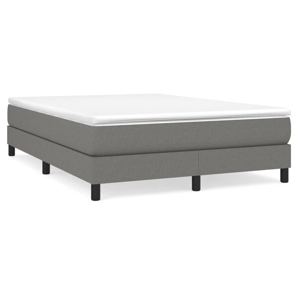 vidaXL Sommier à lattes de lit avec matelas Gris foncé 140x200cm Tissu