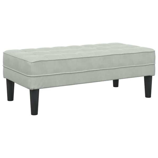 vidaXL banc Gris clair 113 x 57 x 39 cm Velours