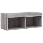 vidaXL Ensemble de meubles TV muraux 8 Pièces et lumières LED sonoma gris