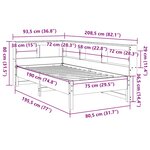 vidaXL Lit bibliothèque sans matelas cire marron 75x190 cm pin massif
