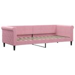 vidaXL Lit de jour avec gigogne et tiroirs sans matelas rose 80x200 cm