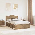 vidaXL Cadre de lit Chêne artisan 120 x 190 cm Pin massif