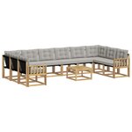 vidaXL Ensemble de canapés d'extérieur 11 Pièces Blanc et gris clair