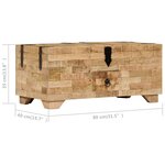 vidaXL Table basse Bois de manguier massif 80 x 40 x 35 cm