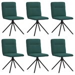 vidaXL Chaises à manger lot de 6 vert foncé tissu