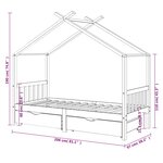 vidaXL Cadre de lit d'enfant avec tiroirs Gris foncé Pin 90x200 cm
