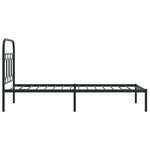 vidaXL Cadre de lit métal sans matelas avec tête de lit noir 80x200 cm