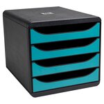 Module De Classement Big Box 4 Tiroirs Skandi - Bleu Pacifique - Exacompta