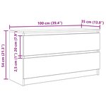vidaXL Meuble TV gris béton 100x35x54 cm bois d'ingénierie
