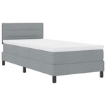 vidaXL Lit boxspring avec matelas Gris clair 90 x 190 cm tissu