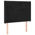vidaXL Sommier à lattes de lit matelas et LED Noir 80x200cm Velours