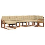 vidaXL Ensemble de canapés d'extérieur 7 Pièces Naturel et Beige