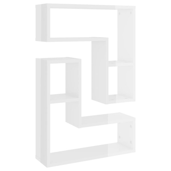 vidaXL Étagères murales 2Pièces blanc brillant 50x15x50cm bois ingénierie