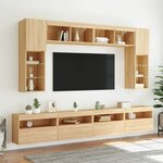 vidaXL Ensemble de meubles TV muraux 8Pièces et lumières LED chêne sonoma