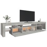 vidaXL Meuble TV avec lumières LED Gris béton 215x36 5x40 cm