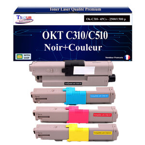T3AZUR - 4x Toners compatibles avec Oki MC351  MC351DN  MC352DN  MC361  MC361DN