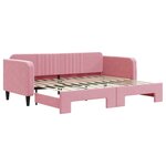vidaXL Lit de jour avec lit gigogne rose 90x200 cm velours