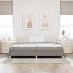vidaXL Lit à ressorts Taupe  marron 200 x 200 cm