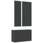 vidaXL Ensemble d'armoires à chaussures 3-en-1 Noir Bois d'ingénierie