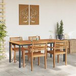 vidaXL Tables de jardin Naturel et noir 180 x 90 x 75 cm