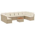 vidaXL Salon de jardin 11 Pièces avec coussins beige résine tressée