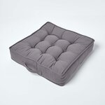 Coussin d'assise rehausseur en coton Gris ardoise  50 x 50 x 10 cm - HOMESCAPES