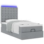 vidaXL Cadre de lit ottoman et matelas gris clair 90x190 cm tissu
