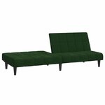 vidaXL Canapé-lit à 2 places Vert foncé Velours