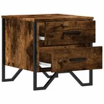 vidaXL Table de chevet chêne fumé 40x41x40 cm bois d'ingénierie