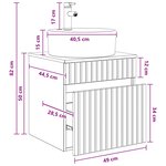 vidaXL Meuble de lavabo mural Sonoma gris 49 x 44 5 x 65 cm