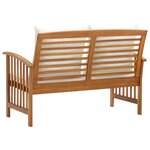 vidaXL Banc de jardin avec coussins 119 cm Bois solide d'acacia