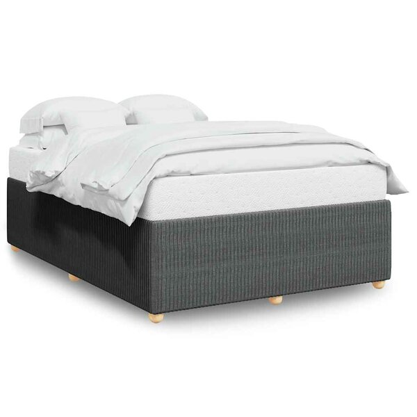 vidaXL Cadre de lit sans matelas gris foncé 140x200 cm tissu