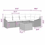 vidaXL Ensemble de canapé de jardin 6 Pièces gris et bleu marine