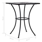 vidaXL Table de bistro mosaïque Noir et blanc 60 cm Céramique