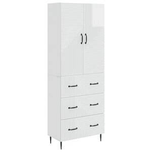 vidaXL Ensemble de Meubles 2 Pièces Blanc brillant 66 x 34 5 x 90 cm