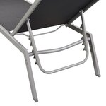 vidaXL Chaises longues 2 Pièces avec table acier et textilène noir