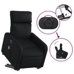 vidaXL Fauteuil inclinable de massage électrique noir similicuir