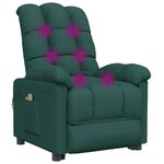 vidaXL Fauteuil électrique de massage Vert foncé Tissu