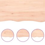 vidaXL Étagère murale 120x50x(2-4) cm bois de chêne massif non traité