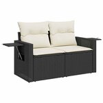 vidaXL Ensemble de canapé de jardin avec coussin 8 Pièces Noir et crème