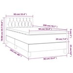 vidaXL Sommier à lattes de lit avec matelas LED Crème 90x200 cm Tissu