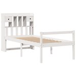 vidaXL Lit bibliothèque sans matelas blanc 75x190cm bois de pin massif