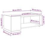 vidaXL Table basse Chêne fumé 90 x 50 x 33 cm Bois d'ingénierie