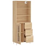 vidaXL Buffet haut Chêne sonoma 69 5x34x180 cm Bois d'ingénierie