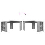 vidaXL Bureau d'angle gris Sonoma avec rangement 140x113 5x75cm