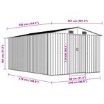 vidaXL Abri de jardin 257x392x181 cm Métal Gris